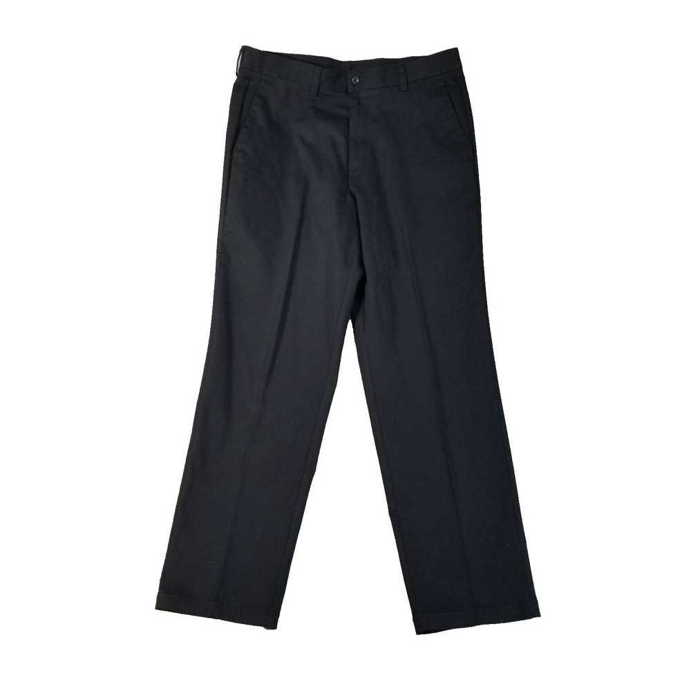 Dockers Pants Mens 34x32 Black Individual Fit Chino Pleated Cotton Retro Chinos
